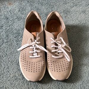 Clarks Women's Beige Perforated Sneakers